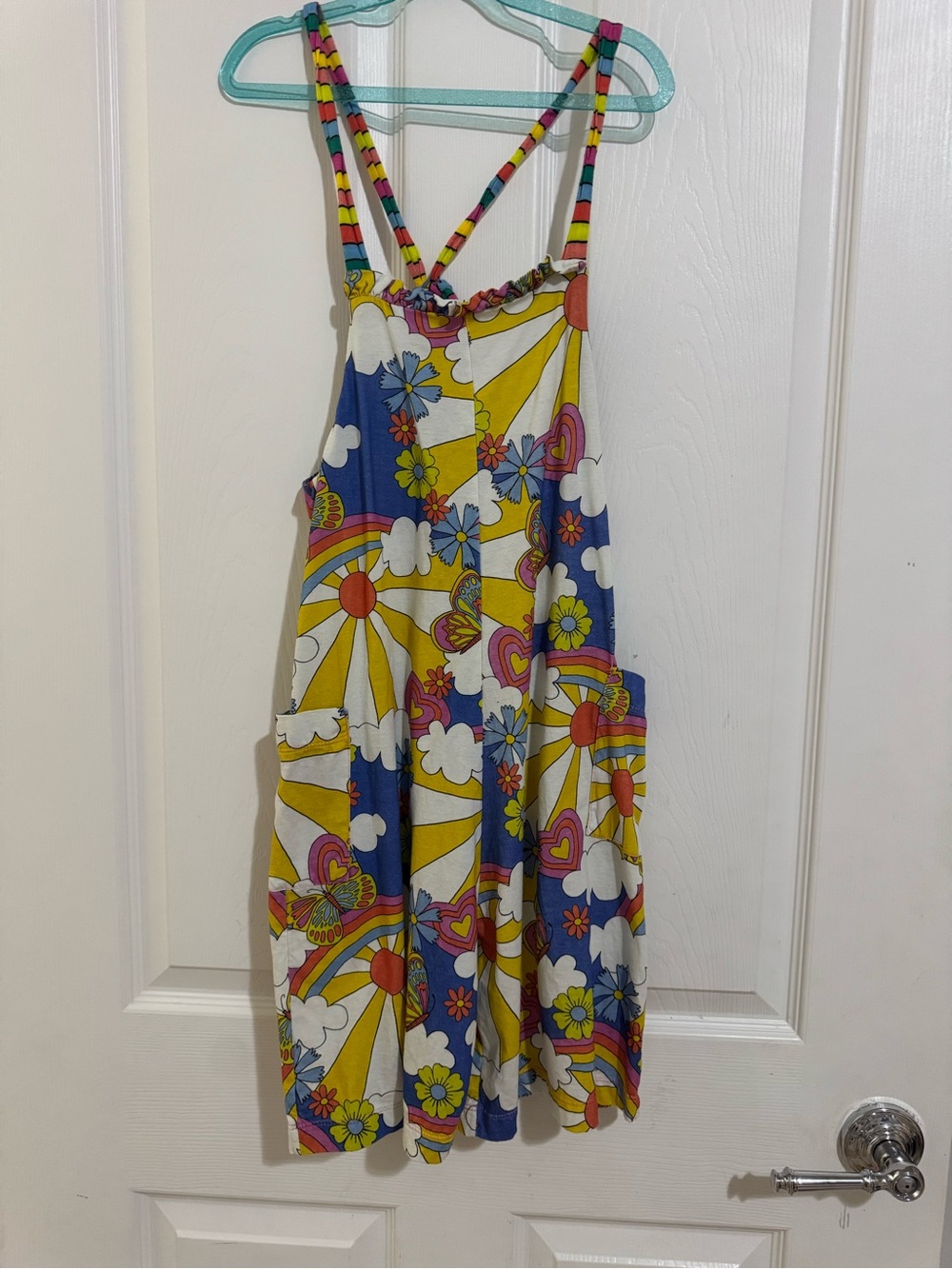 Fábula by Farm Rio Girls Colorful Rainbow Floral Jumpsuit Size 8